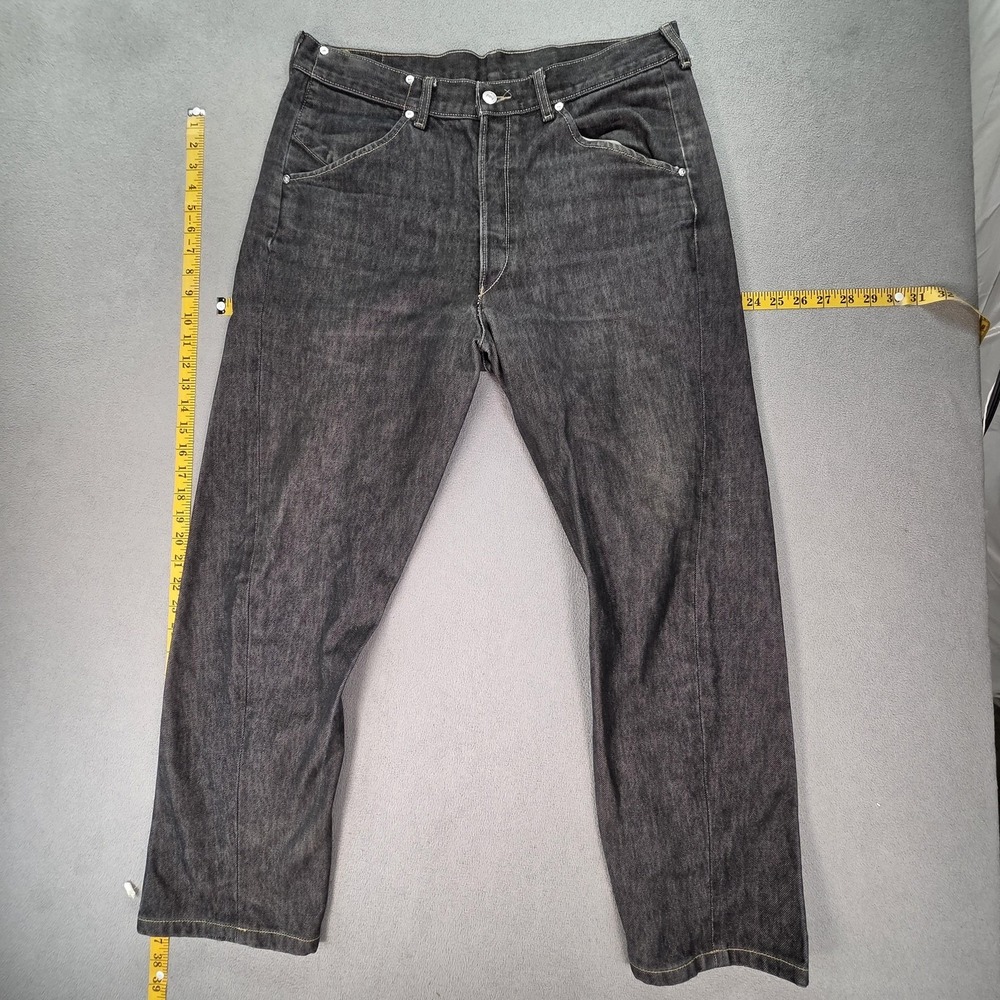VTG Levis Jeans Mens Charcoal Gray Denim Relaxed Straight Button Fly Fits 34x27